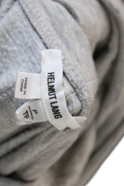 Helmut Lang Womens High Neck Drawstring Pullover Sweatshirt Gray Size PP