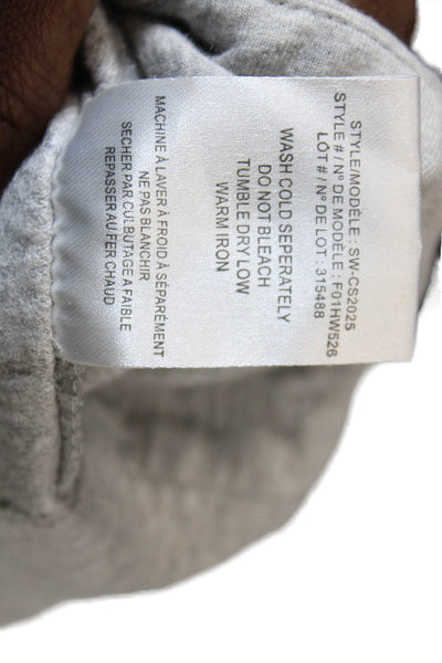 Helmut Lang Womens High Neck Drawstring Pullover Sweatshirt Gray Size PP