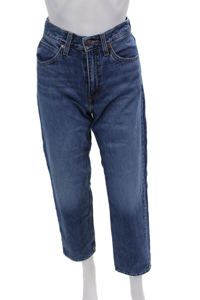 Levi Strauss & Co Womens Cotton Medium Wash Straight Jeans Blue Size 24