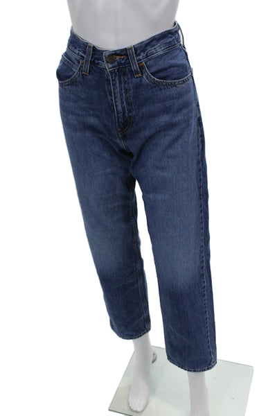 Levi Strauss & Co Womens Cotton Medium Wash Straight Jeans Blue Size 24