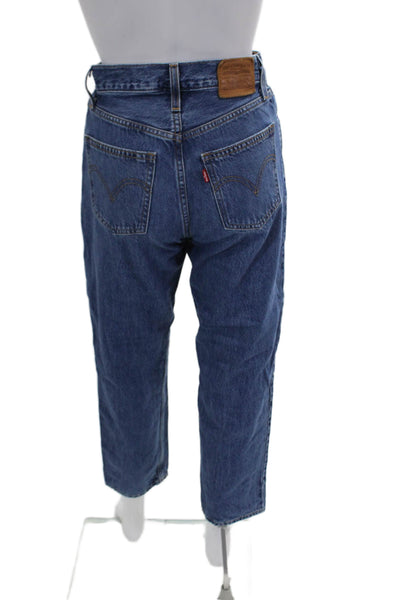 Levi Strauss & Co Womens Cotton Medium Wash Straight Jeans Blue Size 24