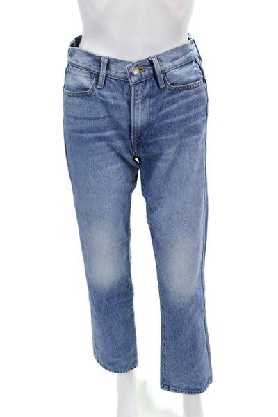 Frame Denim Womens Cotton Light Wash Le High Straight Jeans Blue Size 25