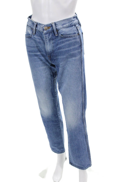 Frame Denim Womens Cotton Light Wash Le High Straight Jeans Blue Size 25