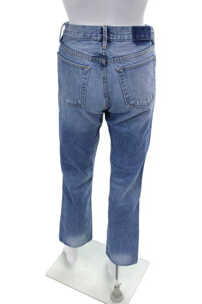 Frame Denim Womens Cotton Light Wash Le High Straight Jeans Blue Size 25
