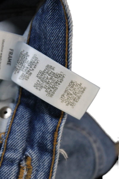 Frame Denim Womens Cotton Light Wash Le High Straight Jeans Blue Size 25