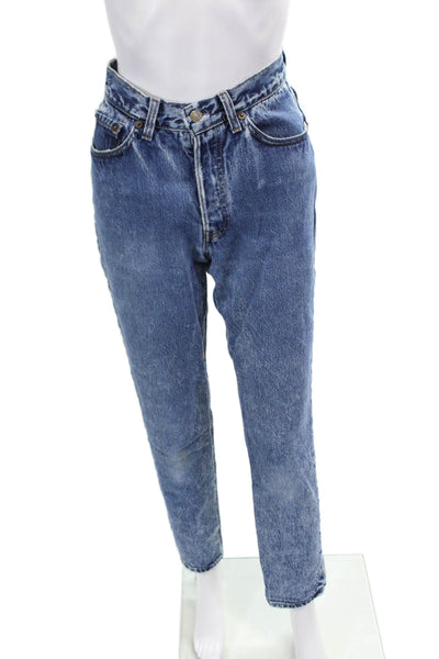 Levi Strauss & Co Womens Medium Wash Straight High-Rise Jeans Blue Size 24