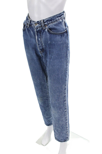 Levi Strauss & Co Womens Medium Wash Straight High-Rise Jeans Blue Size 24