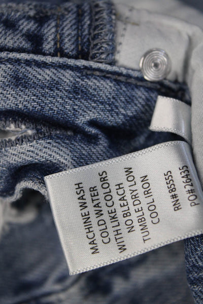 Pistola Womens Cotton Distressed Detail Pocketed Straight Leg Jeans Blue Size 24