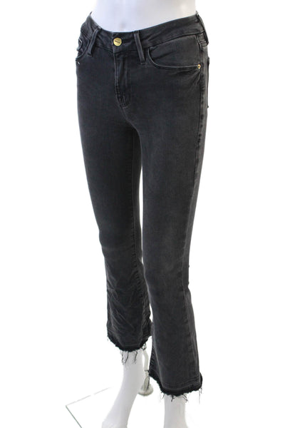 Frame Womens Cotton Distressed Ankle Detail Flared Leg Jeans Gray Size 23