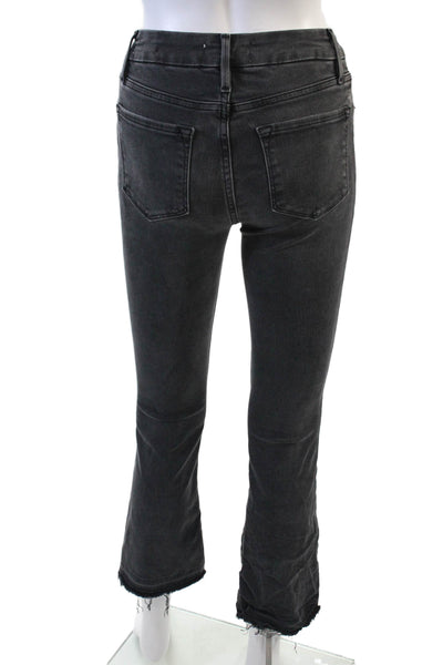 Frame Womens Cotton Distressed Ankle Detail Flared Leg Jeans Gray Size 23