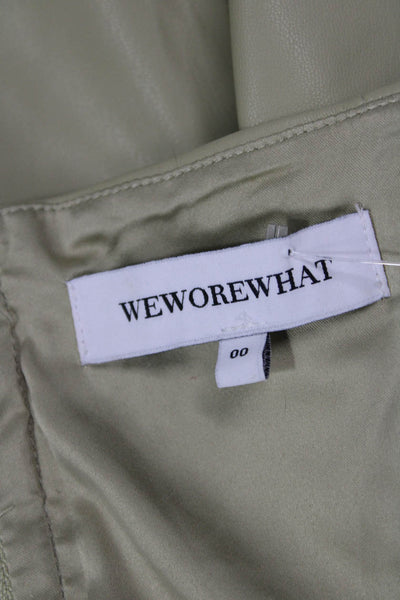 Weworewhat Womens Faux Leather Zippered Strapless Corset Top Green Size 00