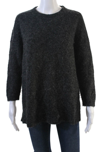 J Crew Womens Cotton Alpaca Knitted Crew Neck Long Sleeve Sweater Gray Size XS