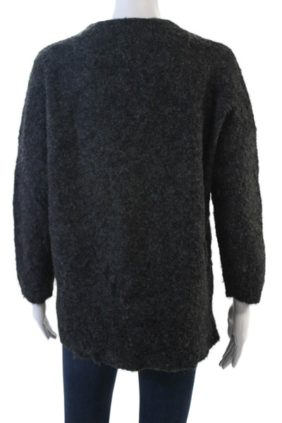 J Crew Womens Cotton Alpaca Knitted Crew Neck Long Sleeve Sweater Gray Size XS