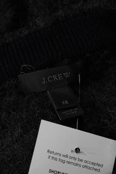 J Crew Womens Cotton Alpaca Knitted Crew Neck Long Sleeve Sweater Gray Size XS