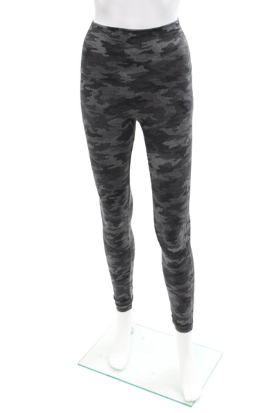 Spanx Womens Camouflage Print High Waisted Athletic Leggings Gray Size M