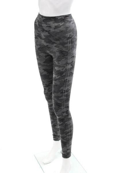 Spanx Womens Camouflage Print High Waisted Athletic Leggings Gray Size M