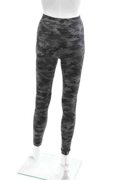 Spanx Womens Camouflage Print High Waisted Athletic Leggings Gray Size M