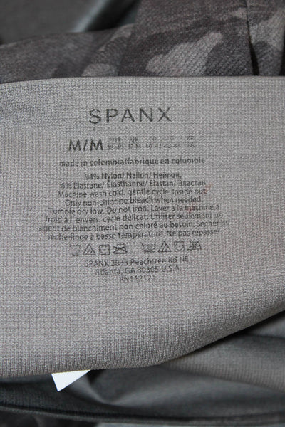 Spanx Womens Camouflage Print High Waisted Athletic Leggings Gray Size M