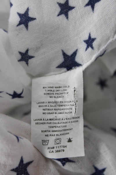 Rails Womens Cotton Graphic Star Print Collared Button Down Top White Size XS