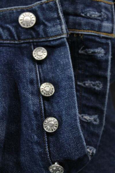 Agolde Womens Cotton High Waisted Skinny Button Fly Denim Jeans Blue Size 24