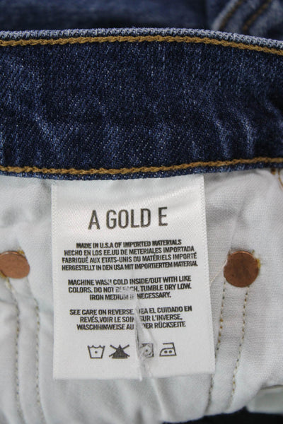 Agolde Womens Cotton High Waisted Skinny Button Fly Denim Jeans Blue Size 24