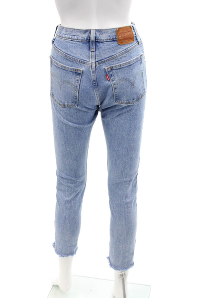Levi Strauss & Co Womens Cotton Straight Leg 501 Skinny Jeans Blue Size 24