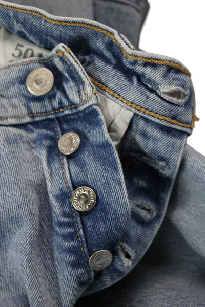 Levi Strauss & Co Womens Cotton Straight Leg 501 Skinny Jeans Blue Size 24