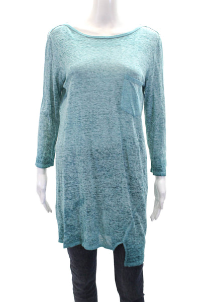 Brochu Walker Womens Long Sleeve Lightweight Longline T Shirt Blue Size S