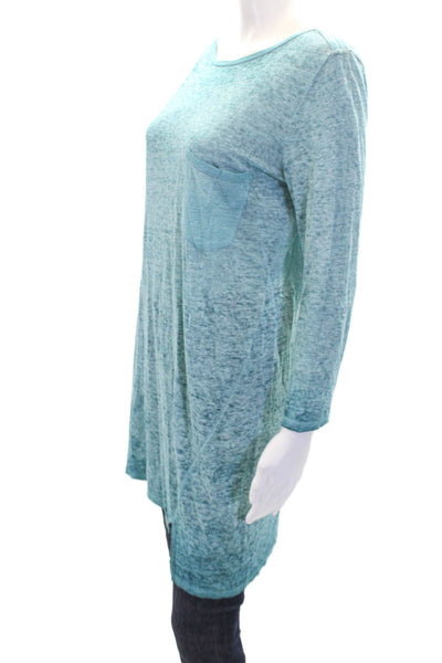 Brochu Walker Womens Long Sleeve Lightweight Longline T Shirt Blue Size S