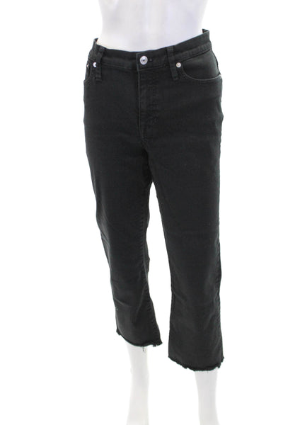 J Crew Womens Billie Demi Bootcut Crop Jeans Black Size 29