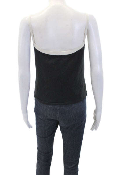 Lululemon Womens Scoop Neck Contrast Trim Tank Top Black White Size Medium