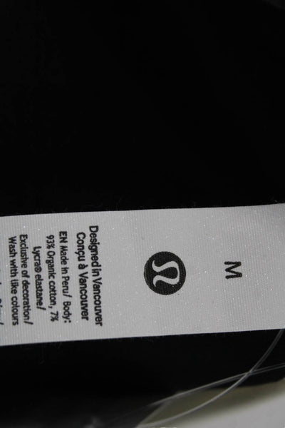 Lululemon Womens Scoop Neck Contrast Trim Tank Top Black White Size Medium