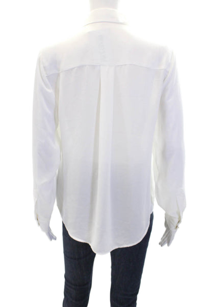 Vince Camuto Womens Collared Long Sleeve Spike Button Down Shirt White Size S