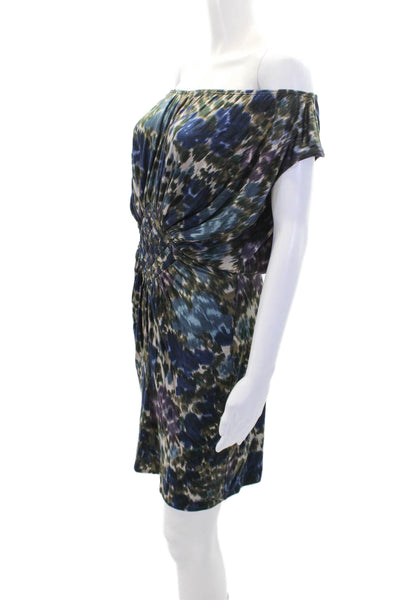 Olga Kapustina Womens Abstract Print Woven Detail Mini Dress Multicolor Size 8