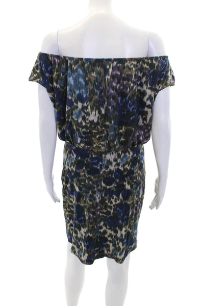 Olga Kapustina Womens Abstract Print Woven Detail Mini Dress Multicolor Size 8