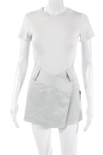 Superdown Womens Asymmetrical Waist Detail Mini Skirt Light Gray Size XXS
