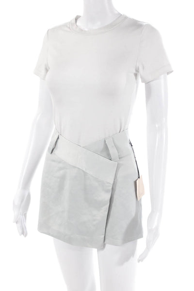 Superdown Womens Asymmetrical Waist Detail Mini Skirt Light Gray Size XXS