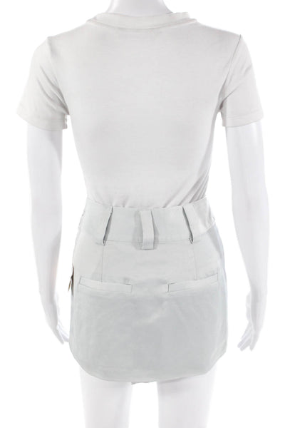 Superdown Womens Asymmetrical Waist Detail Mini Skirt Light Gray Size XXS