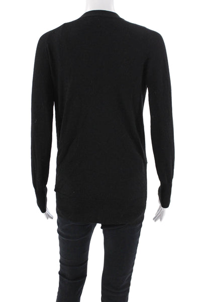 J Crew Womens Cotton V-Neck Long Sleeve V-Neck Buttoned Cardigan Black Size XS
