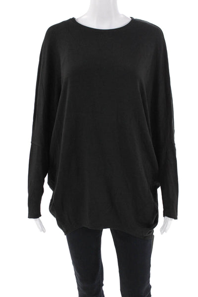 Helmut Lang Womens Long Sleeves Crew Neck Sweatshirt Black Size Medium