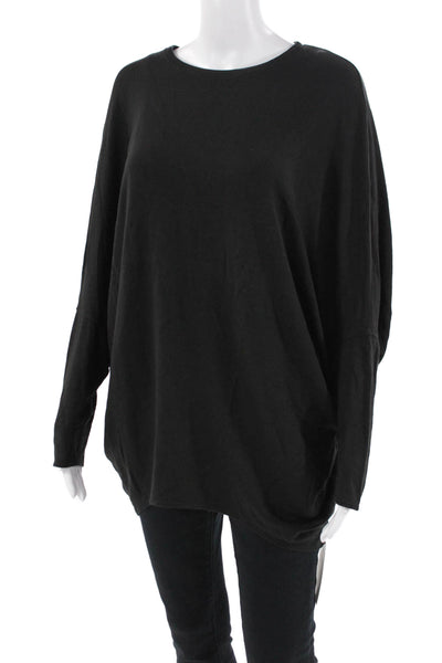 Helmut Lang Womens Long Sleeves Crew Neck Sweatshirt Black Size Medium