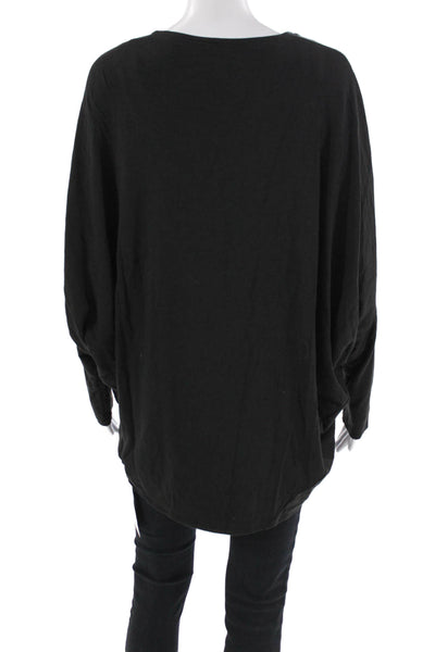 Helmut Lang Womens Long Sleeves Crew Neck Sweatshirt Black Size Medium
