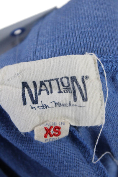 Nation LTD Womens Elastic Waistband Cuff Bottom Sweatpants Blue Size XS