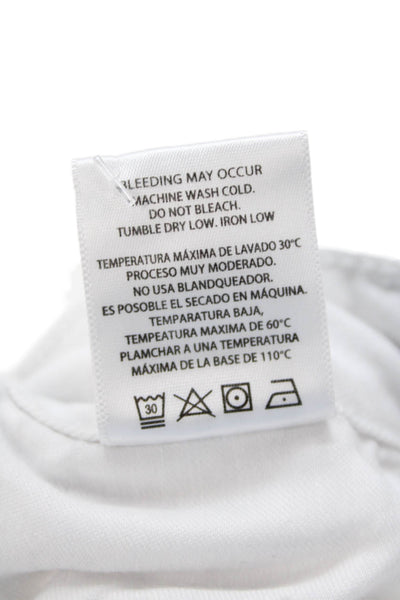 Hidden Womens Cotton Zip Button Straight Fray Leg Light Wash Jeans White Size EU