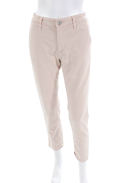 Adriano Goldschmied Womens Cotton Button Zip Straight Leg Pants Pink Size EUR 24