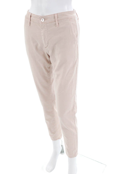 Adriano Goldschmied Womens Cotton Button Zip Straight Leg Pants Pink Size EUR 24