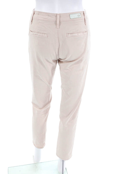 Adriano Goldschmied Womens Cotton Button Zip Straight Leg Pants Pink Size EUR 24