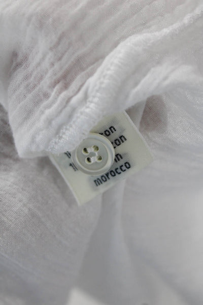 Hartford Womens Cotton Long Sleeve Button Casual Sheer Blouse White Size 16