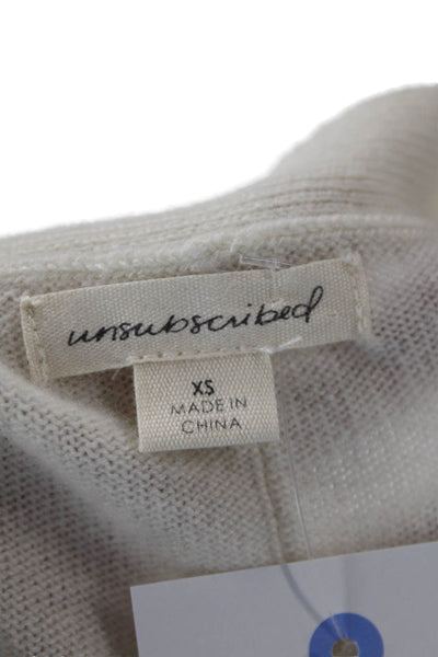 Unsubscribed Womens Cotton Long Sleeve Stripe Cardigan White Size XS