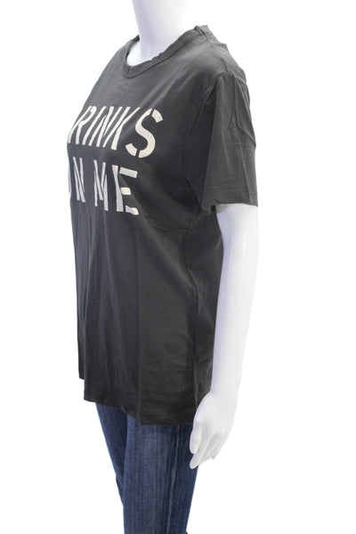 Chaser Womens Short Sleeves Tee Shirt Gray Cotton Size Extra Extra Large